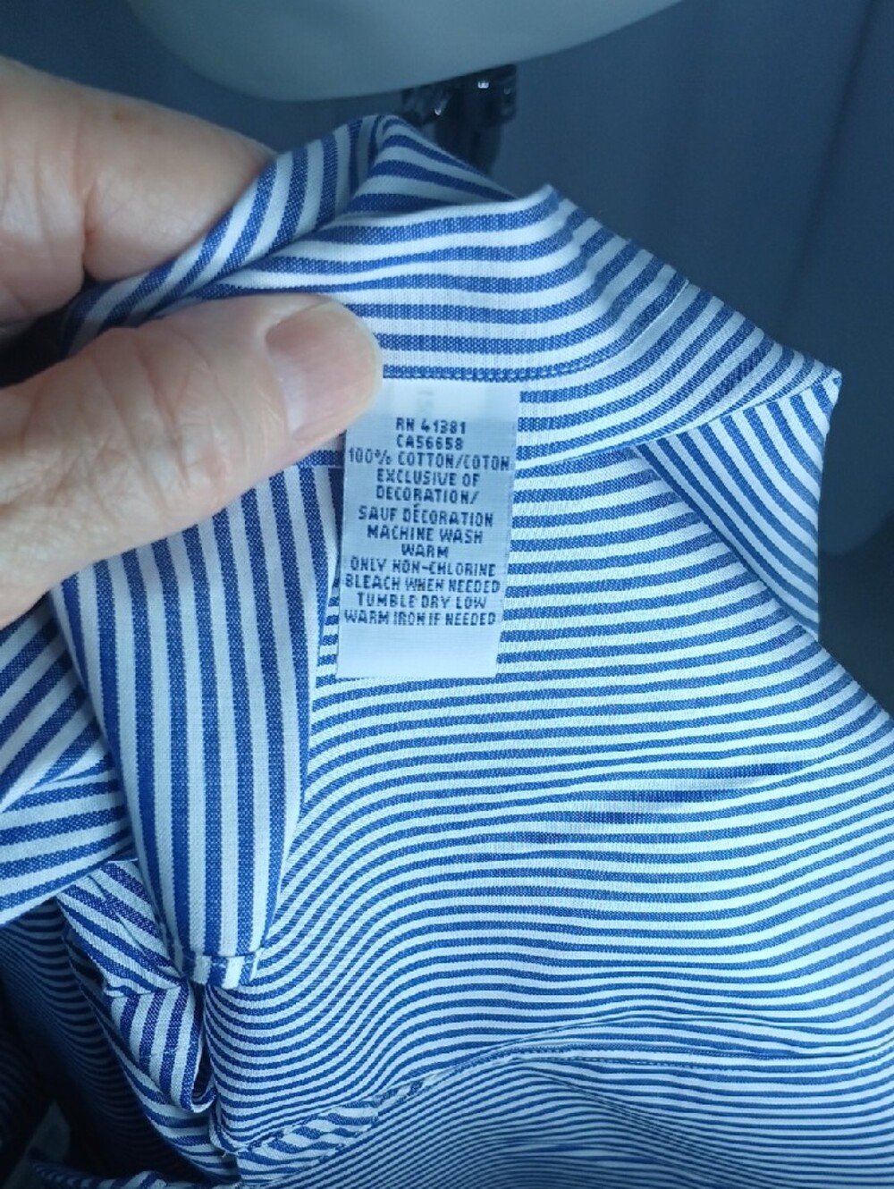 Ralph Lauren Men’s Blue & White Striped cotton Dress Shirt - Picture 4 of 12